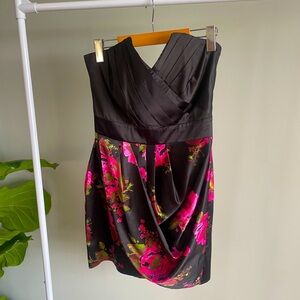 Lipsy London Mini Corset Strapless Floral Dress Size 6